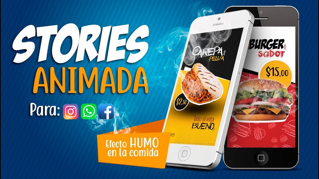 📱INSTAGRAM STORIES ANIMADA📱 con Photoshop 2019 °°° 🔥 Efecto Humo En La Comida 🔥°°°