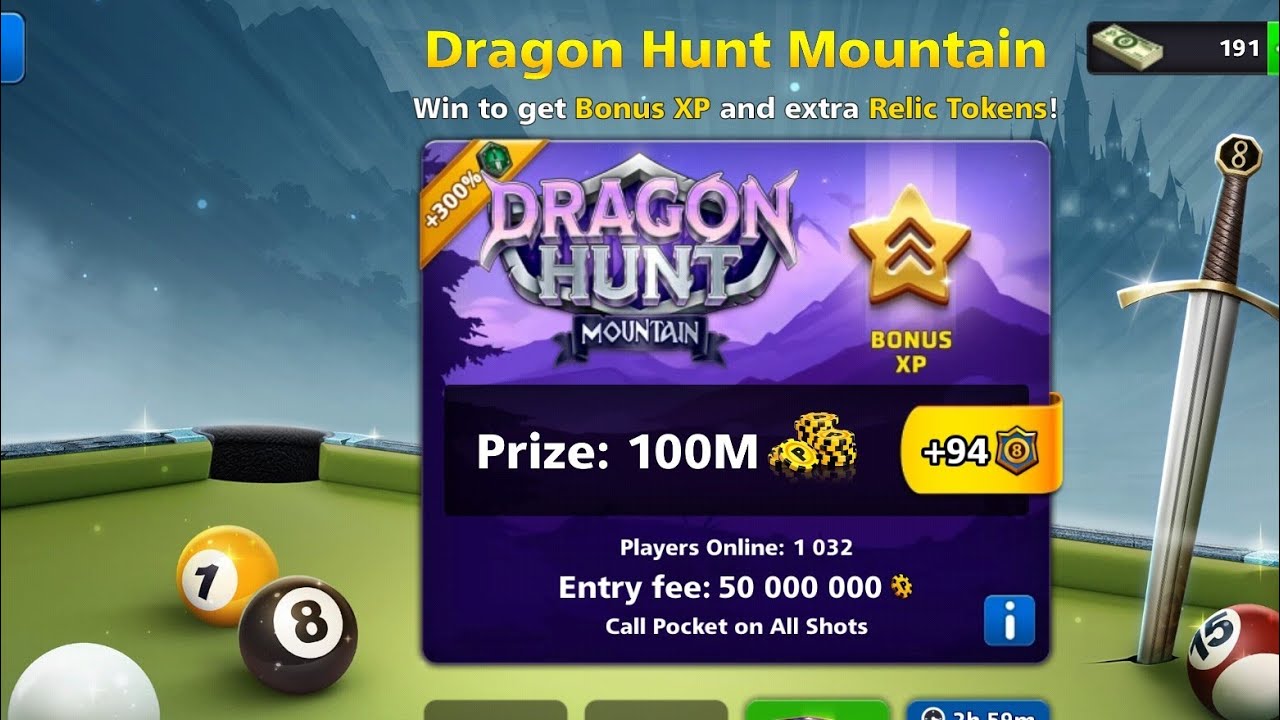 DRAGON HUNT EVENT 😱 8 BALL POOL