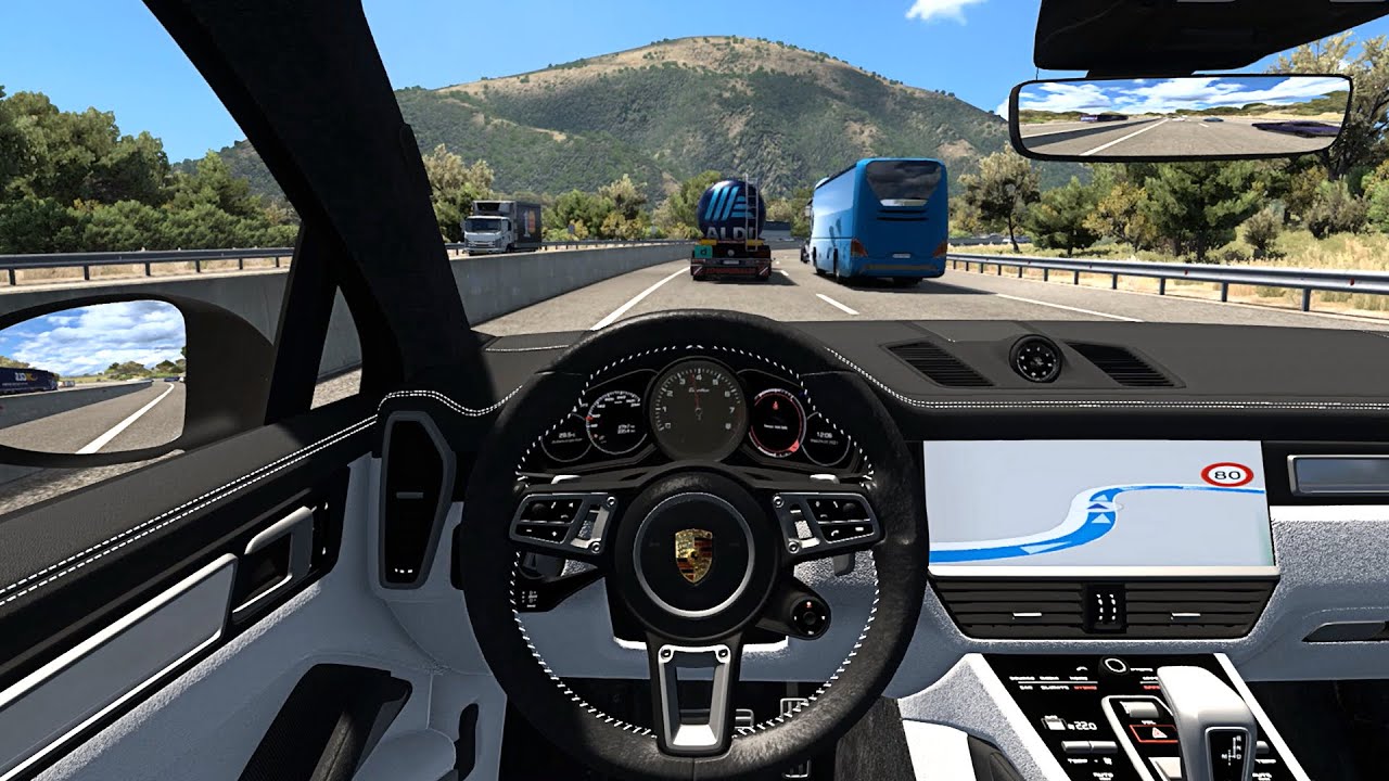 Porsche Cayenne Coupe GTS 2021 | Euro Truck Simulator 2 | Steering Wheel Game Play