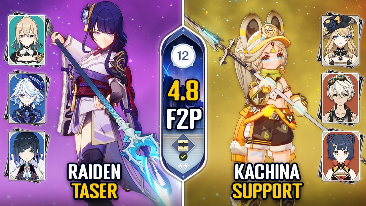 F2P C0 Raiden Taser & C0 Kachina Navia Support Team | Spiral Abyss 4.8 Floor 12 | Genshin Impact