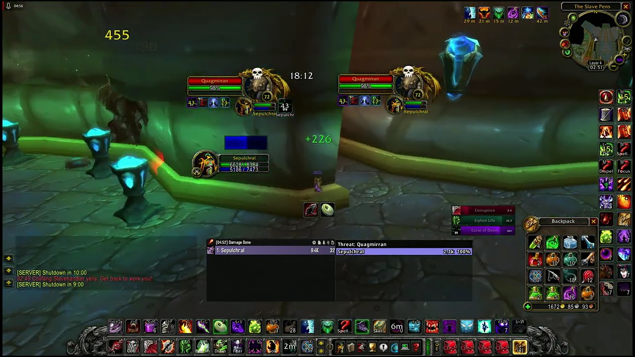 WoW Classic (Anniversary) - SP Hero Quag's Eye Solo Farm Warlock PoV III (2026-02-18)