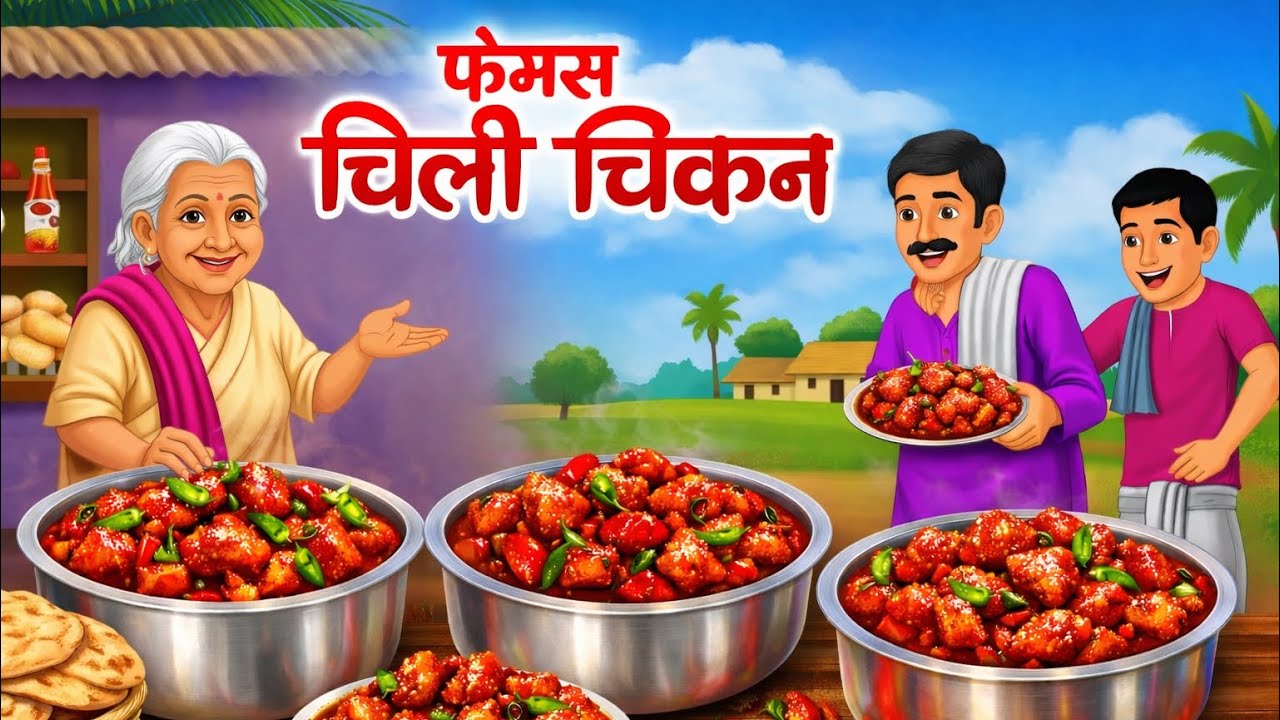 बुढ़िया का मशहूर CHILLI CHICKEN🍗| पूरा गाँव हुआ दीवाना! | Hindi Kahani | bedtime stories