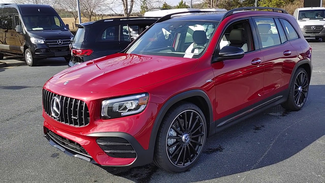 2021 Mercedes-AMG GLB35 - Patagonia Red and Night Black Side-by-Side