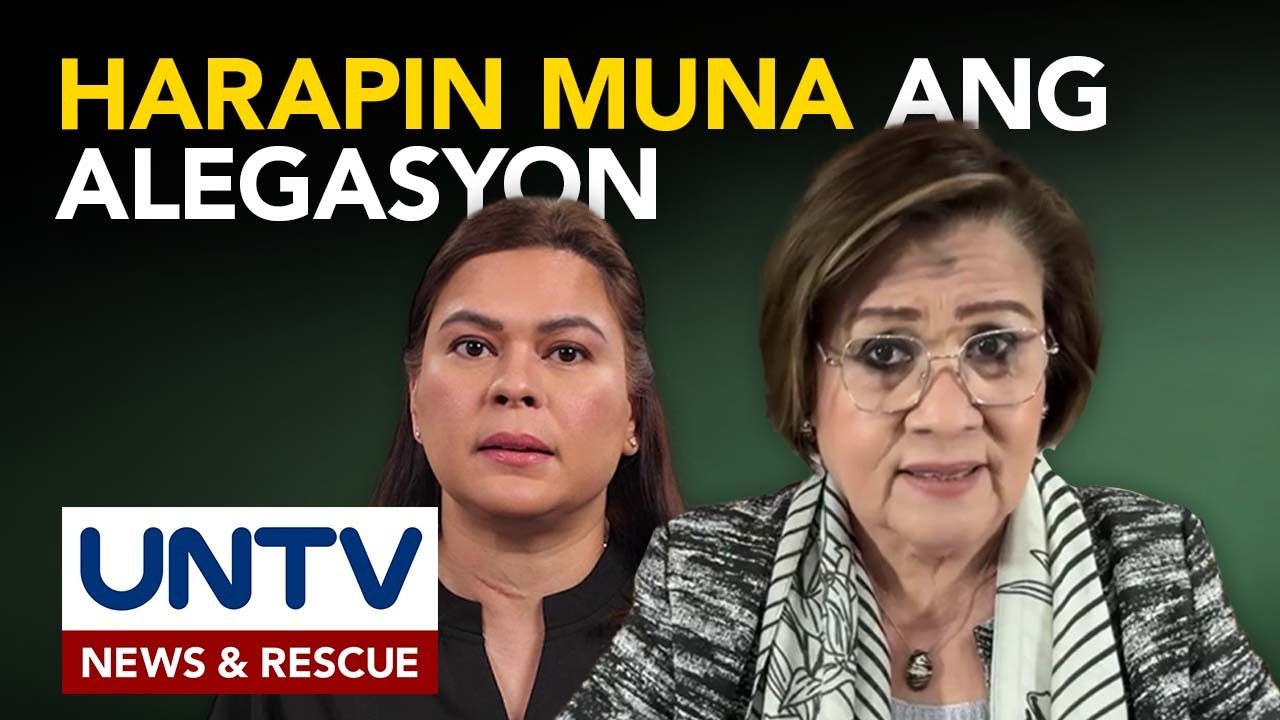VP Duterte, dapat harapin muna ang mga alegasyon bago tumakbong pangulo ayon kay Rep. De Lima