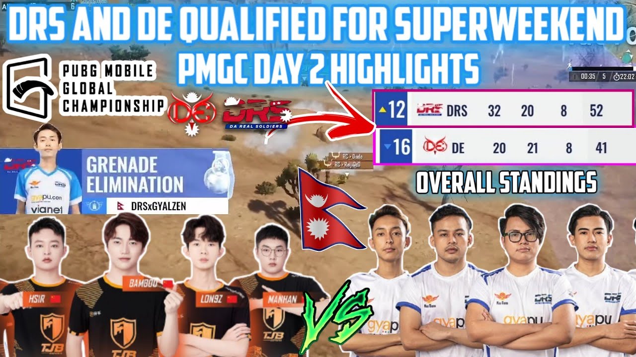 DE And DRS GAMING QUALIFIED FOR PMGC SUPERWEEKEND 🇳🇵 DRS GAMING VS TJB ESPORTS | DAY 2 HIGHLIGHTS