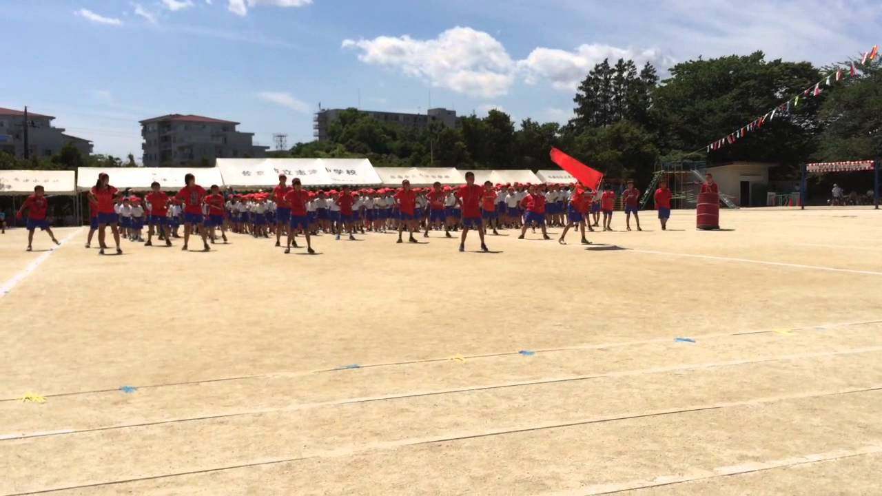 佐倉市立上志津小学校運動会　応援合戦　赤組応援