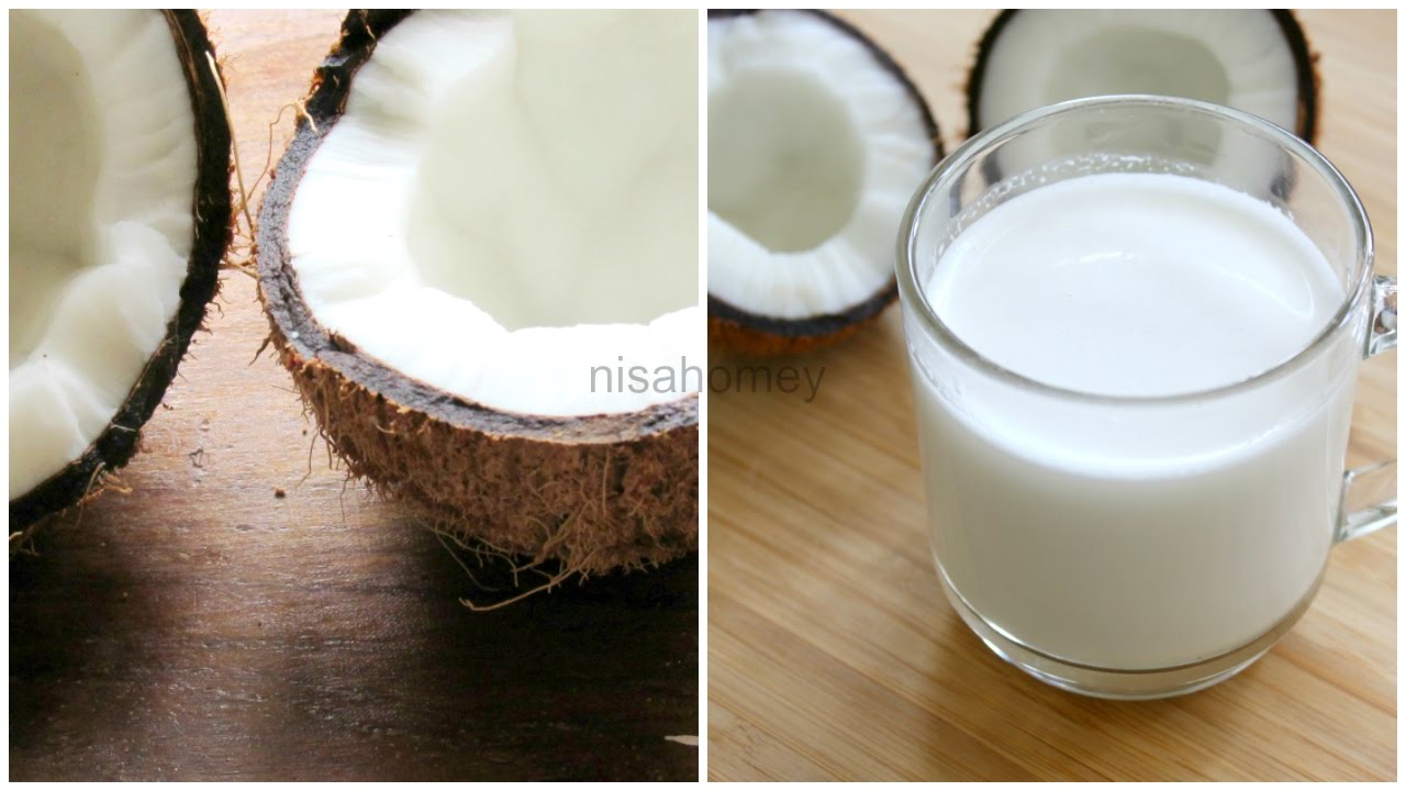 How To Make Coconut Milk At Home - Homemade Coconut Milk Recipe - Nisa Homey