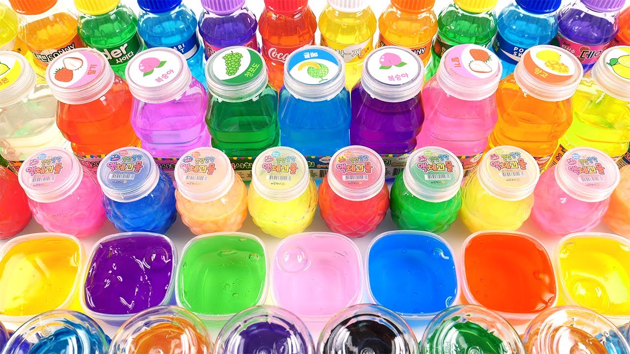 Satisfying Video l Mixing All My Slime-Ink INTO How to Make Smoothie AND Jelly Fruits Cutting ASMR
