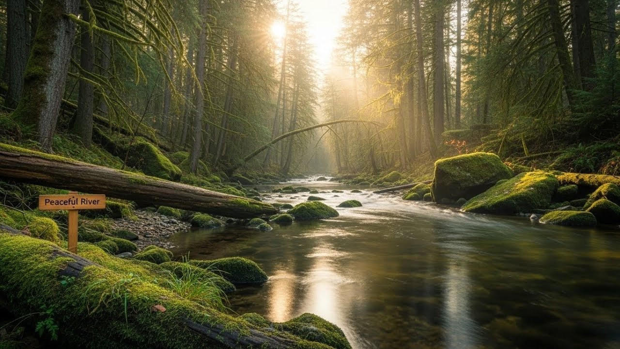 Forest Stream River 🌲🌊 Gentle Flowing Water for Sleep and Meditation #2148