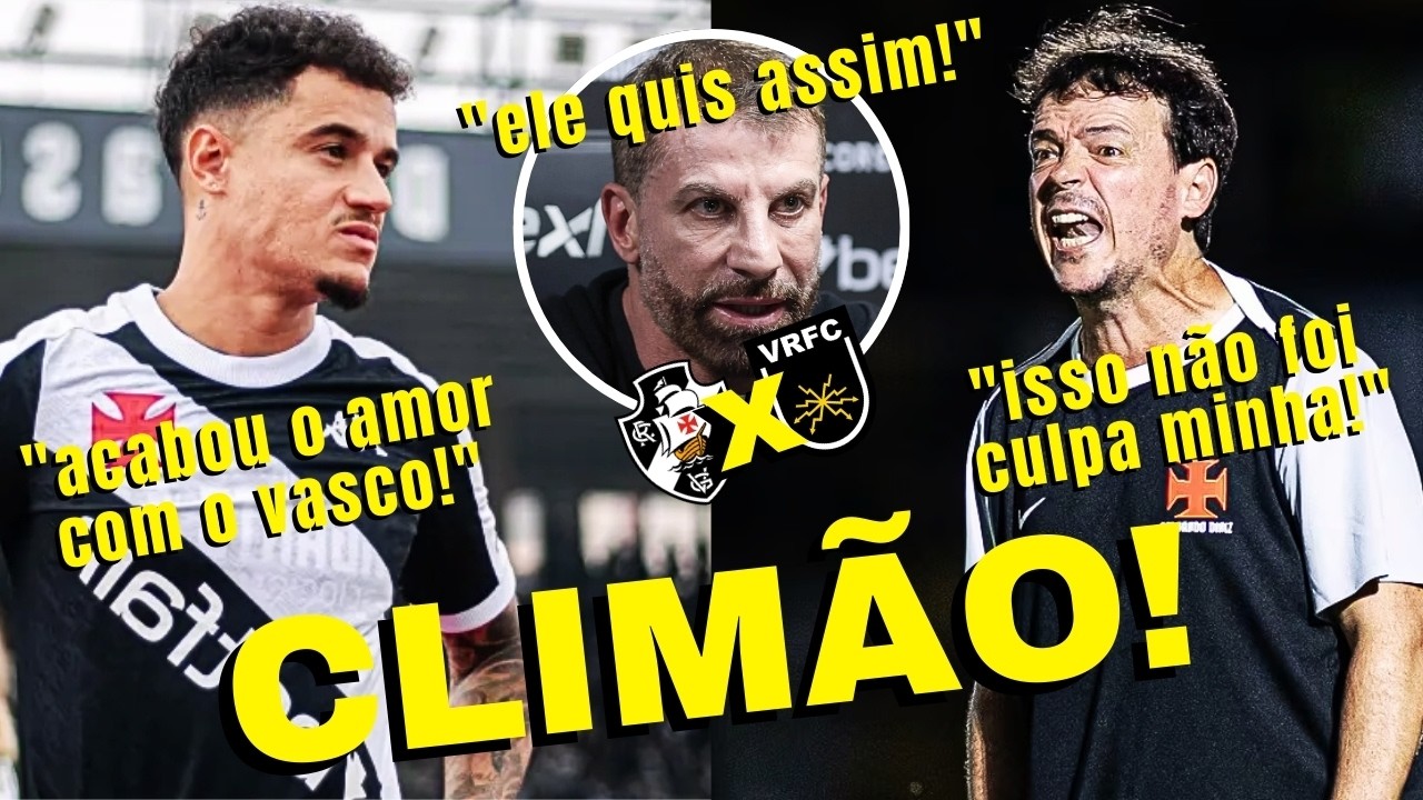 🔥 BOMBA! Coutinho deixa o estádio no intervalo e força saída do Vasco!
