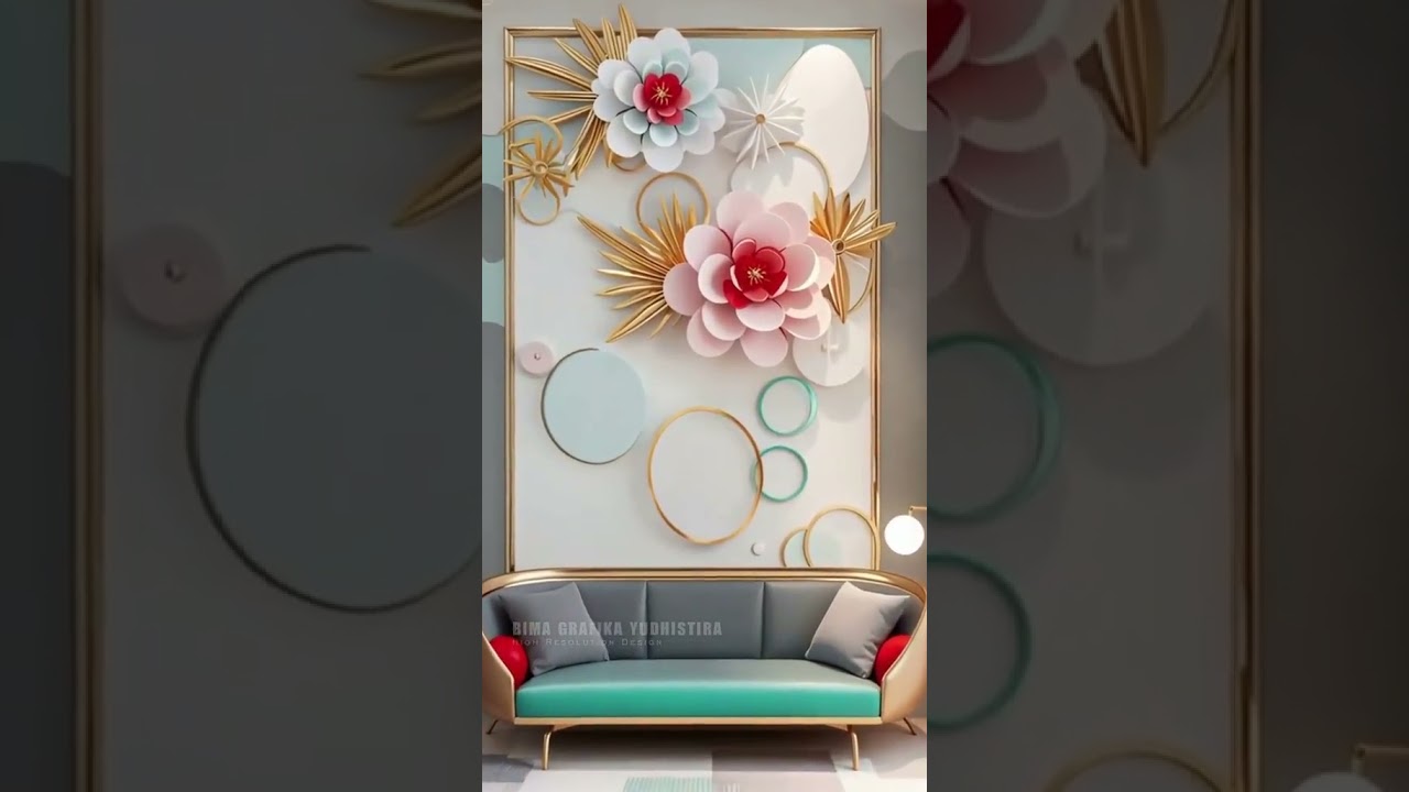 Wallpaper 3D Untuk Backdrop Tv Motif Bunga