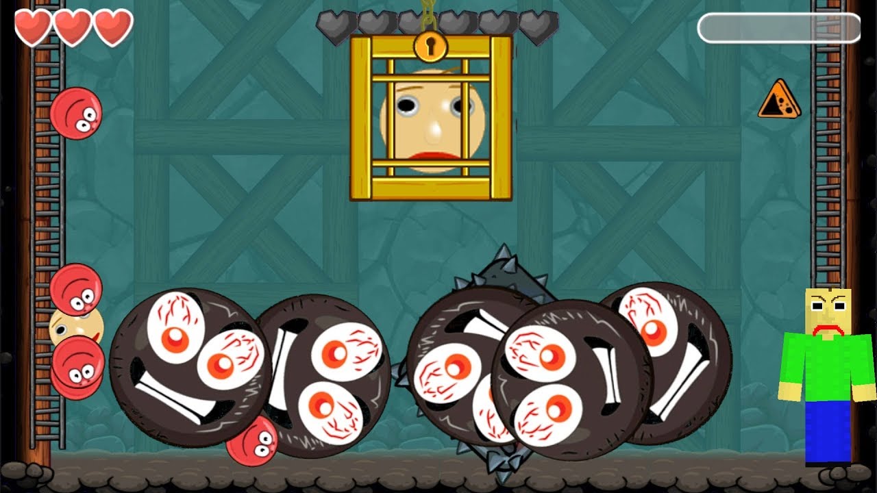 Wow !! Cartoon about Baldi's Basics Ball  'FUSION BATTLE' WITH 5 NEW BOSSES RED BALL 3 INTO THE CAVE