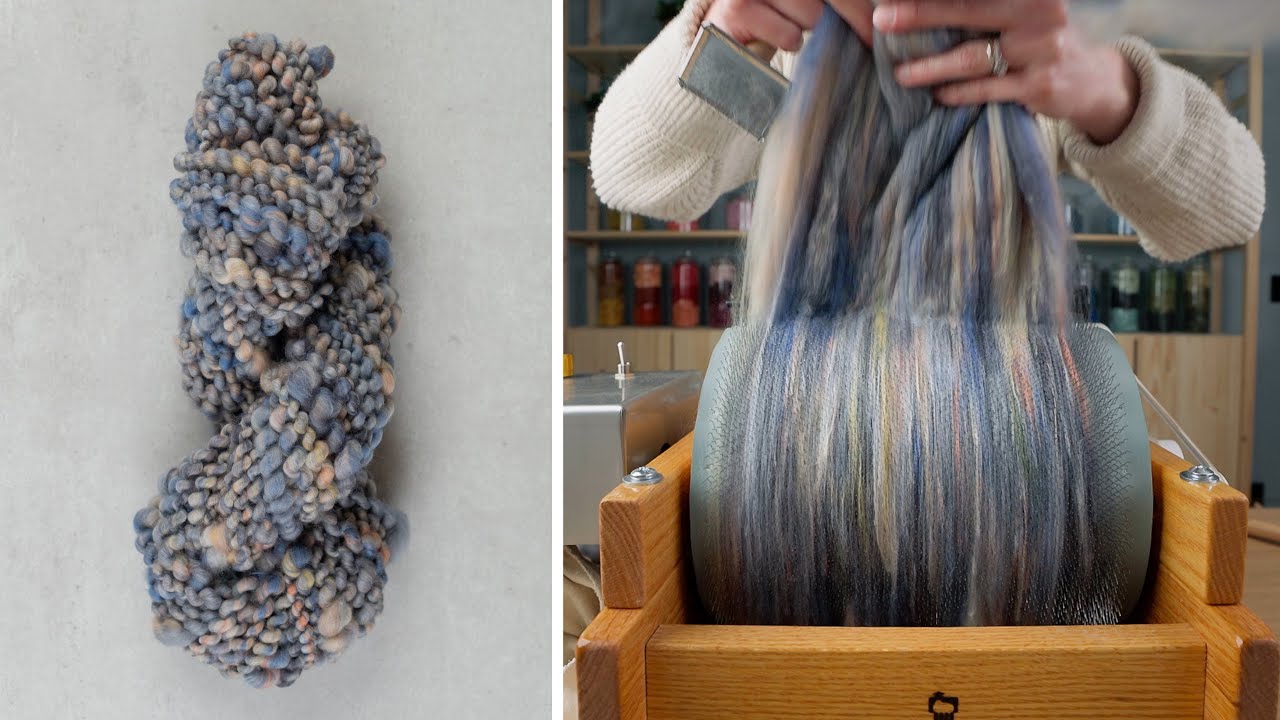 Carding & Spinning Dusk Yarn (chill music, no talking)