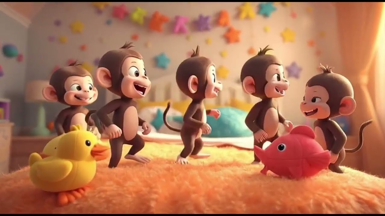 🐒 Five Little Monkeys Jumping on the Bed 🛏️