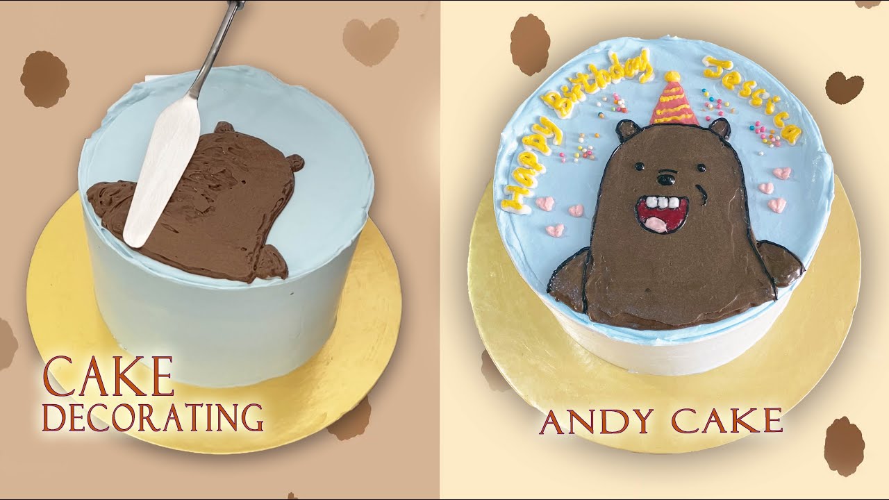 Bear Cake Painting Decorating | Cara Menghias Kue Beruang