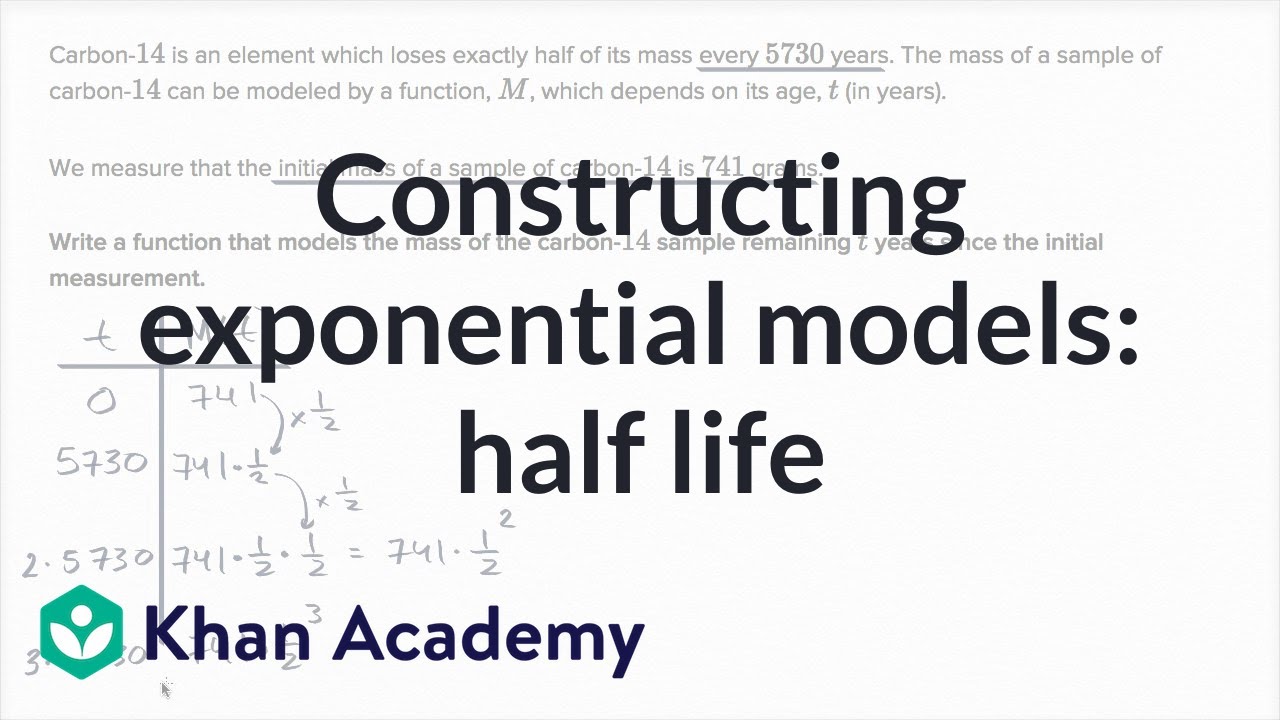 Constructing exponential models: half life | Mathematics II | High School Math | Khan Academy
