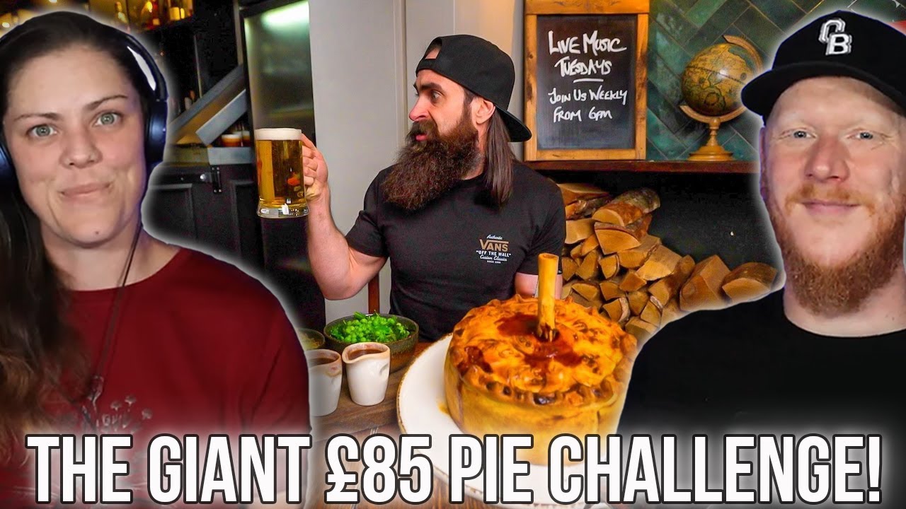 #beardmeatsfood THE GIANT £85 PIE CHALLENGE! | OB DAVE REACTS