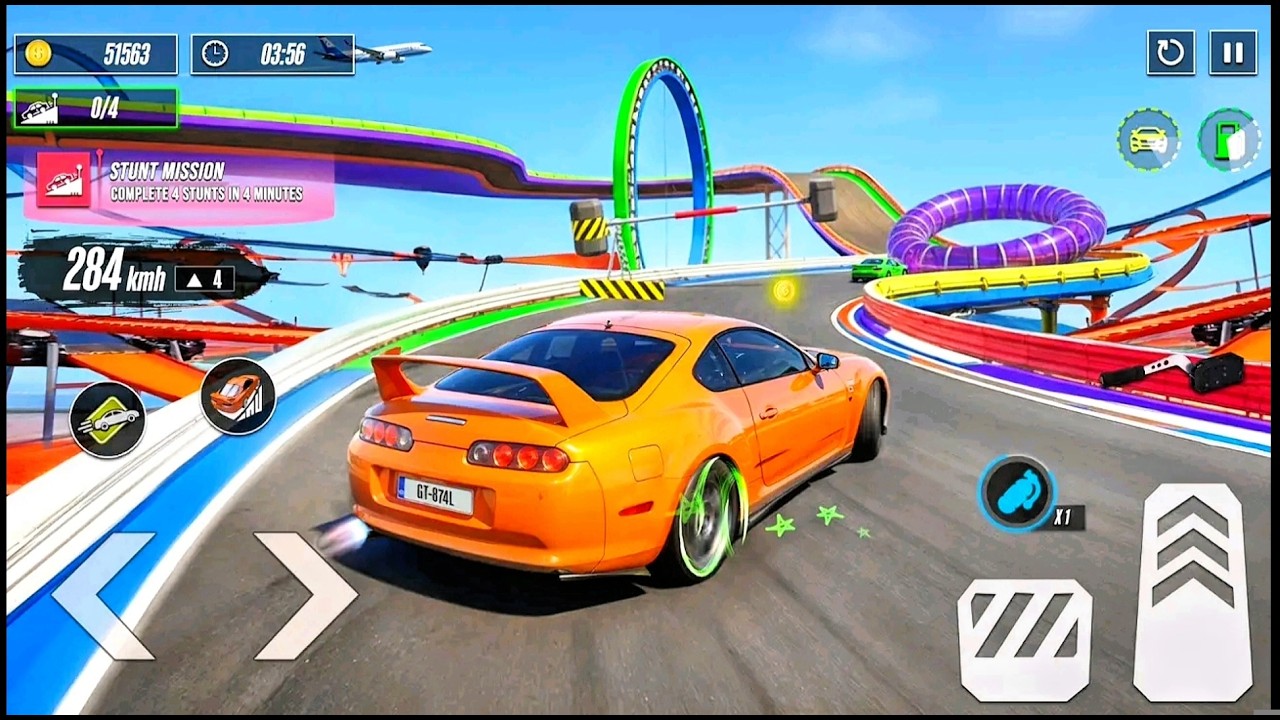 Impossible Gt mega ramp car stunts