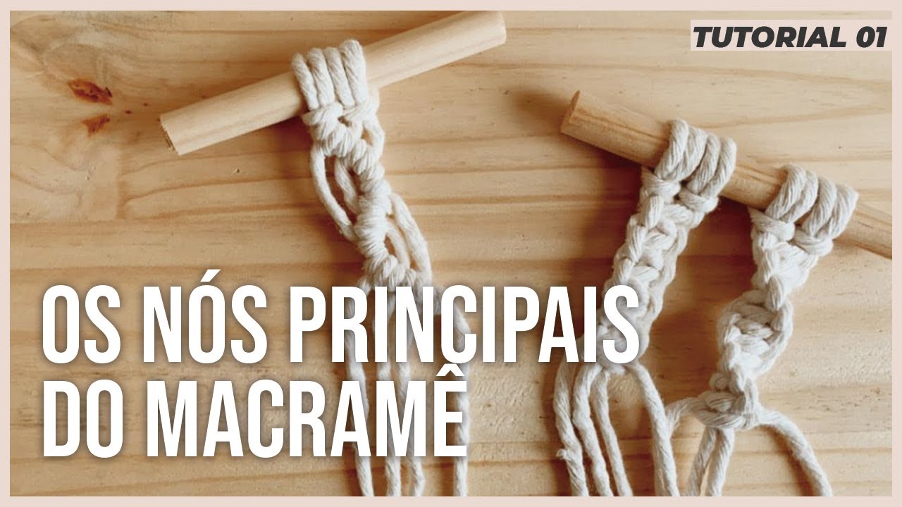 Aprendendo os nós principais do macramê.