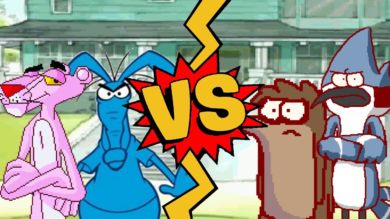 M.U.G.E.N. Battles | Pink Panther/Blue Aardvark vs Mordecai/Rigby