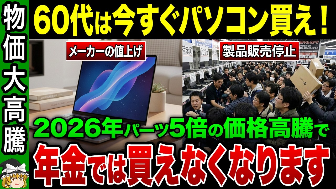 2026年PCが買えない？シニアがやってはいけないPC買い替え3パターンと「損しない」パソコンの選び方【ゆっくり解説】