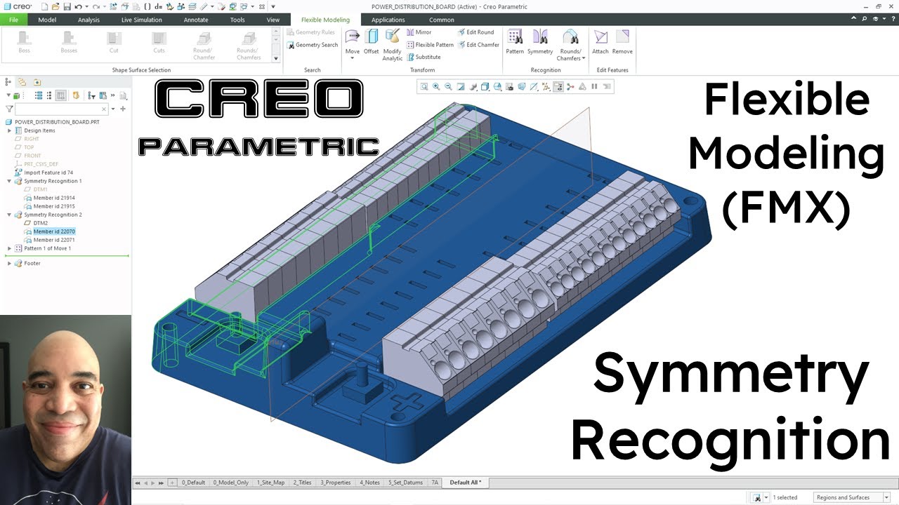 Creo Parametric - Flexible Modeling Extension (FMX) - Symmetry Recognition