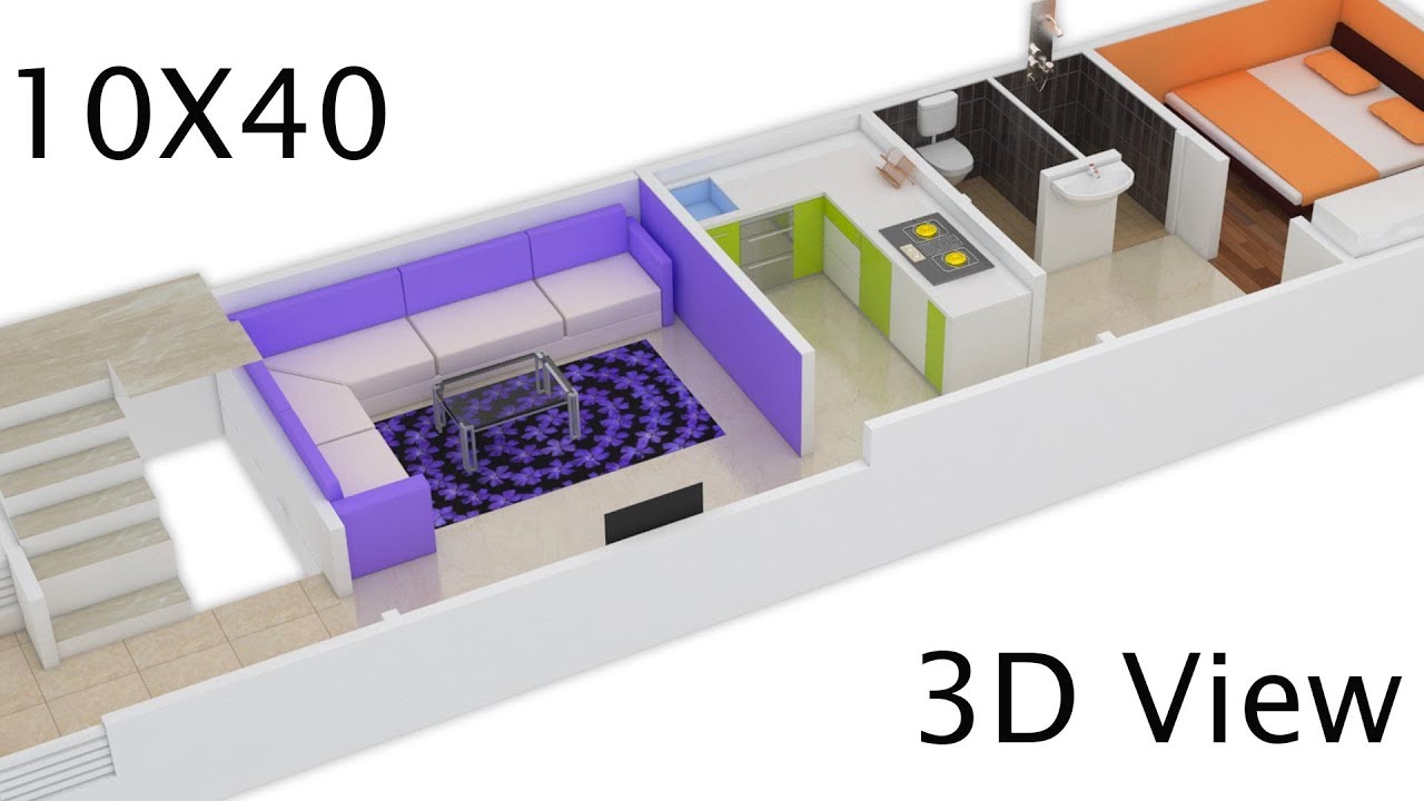 10X40 House Plan for a Small Plot | Low Budget Home Design & 3D Elevation