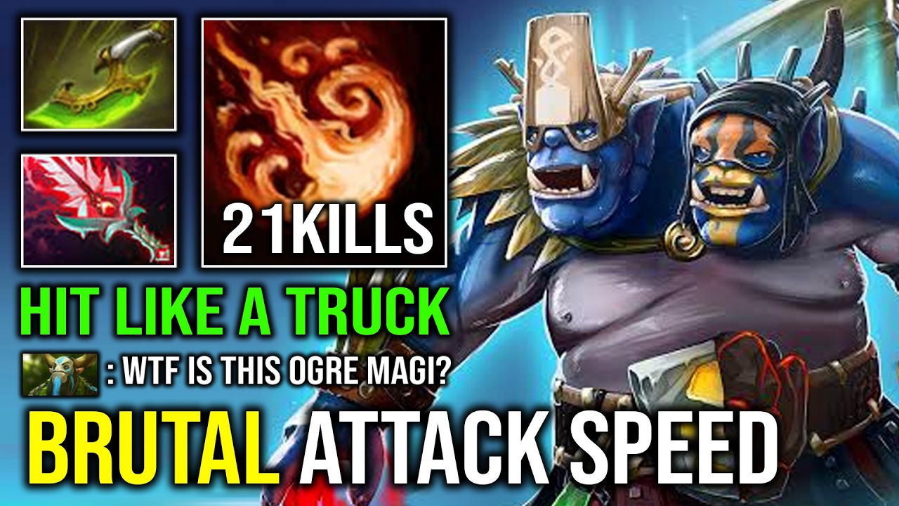 How to 1v5 Carry Mid Ogre Magi with Max Attack Speed Late Game Right Click Multicast Dota 2