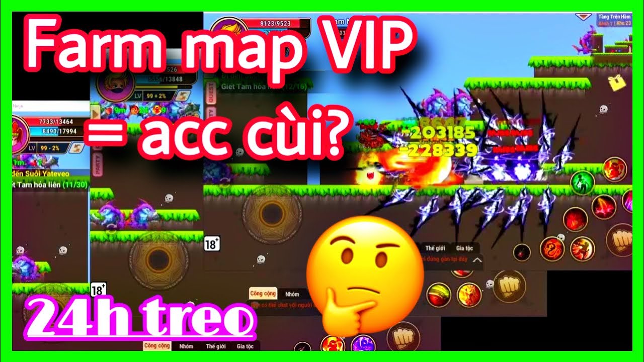 24h farm đồ ở map VIP được gì? | 1 ngày PK game học viện ninja g4m