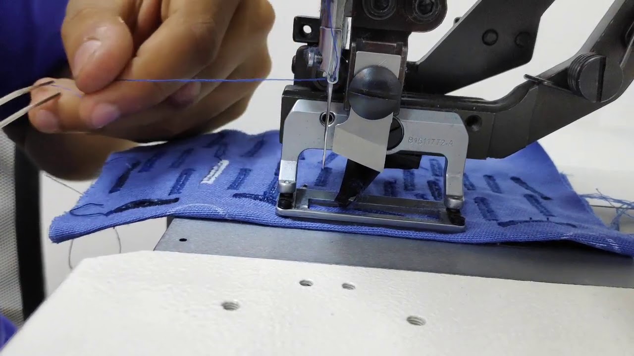 Como enfiar a linha na caseadeira Sansei reta.