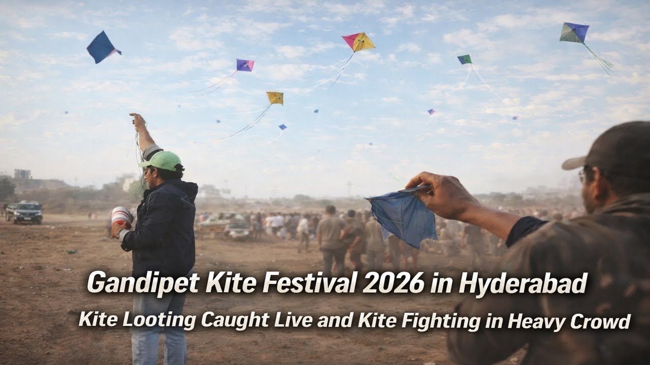 India’s Biggest Kite Festival 2026 🪁| Gandipet Hyderabad | Massive Crowd & Sky Full of Kites #patang