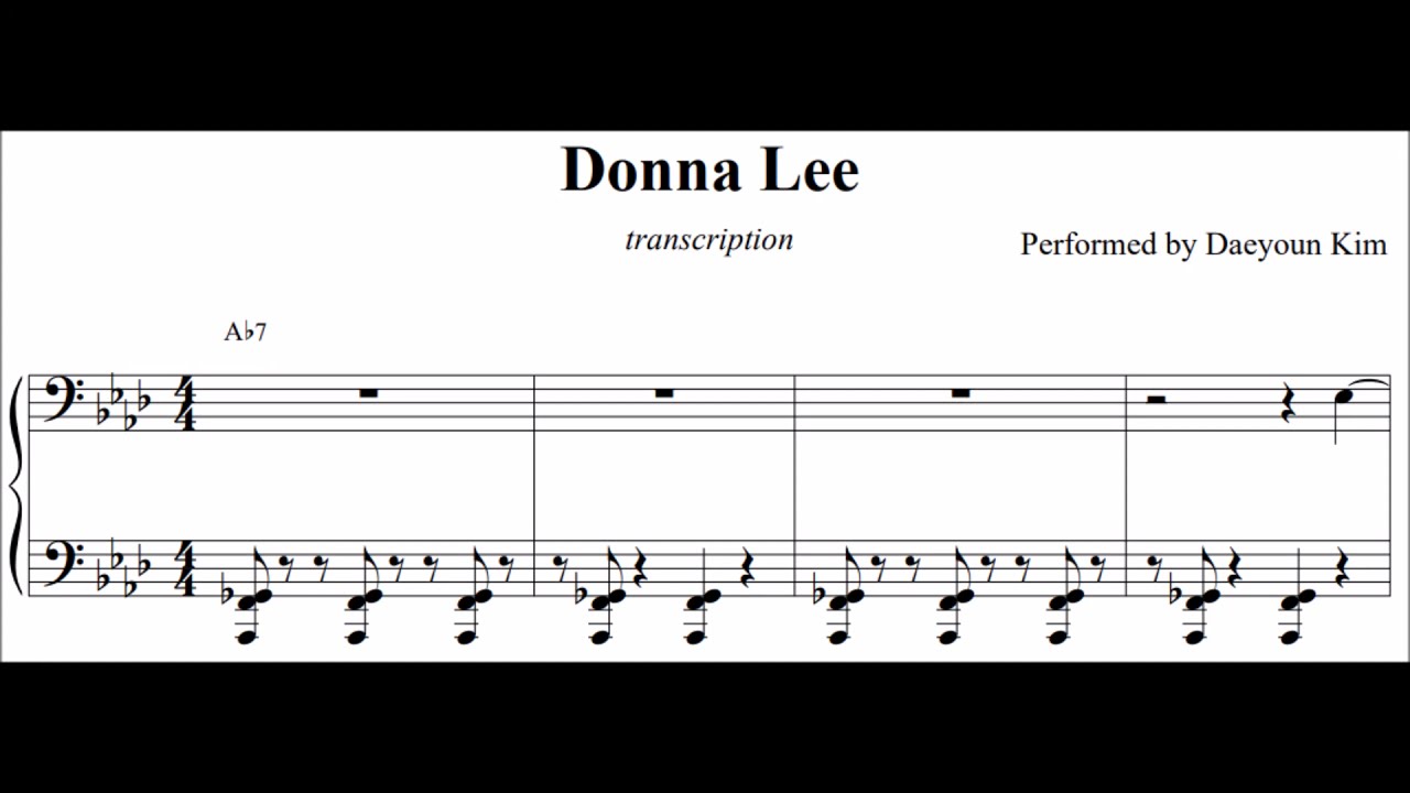 [Jazz Standard] Donna Lee for solo piano