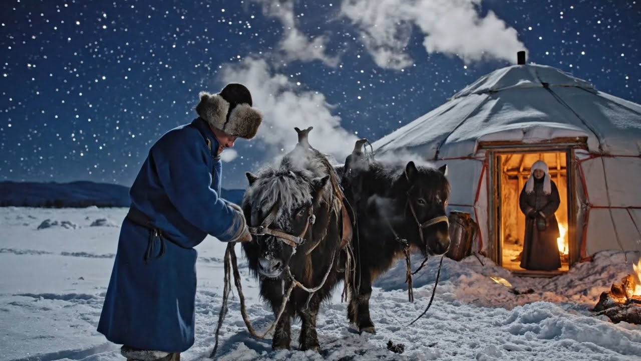 Surviving Brutal Winter Nights in Remote Nomadic Camps | ASMR Nomadic Family Life