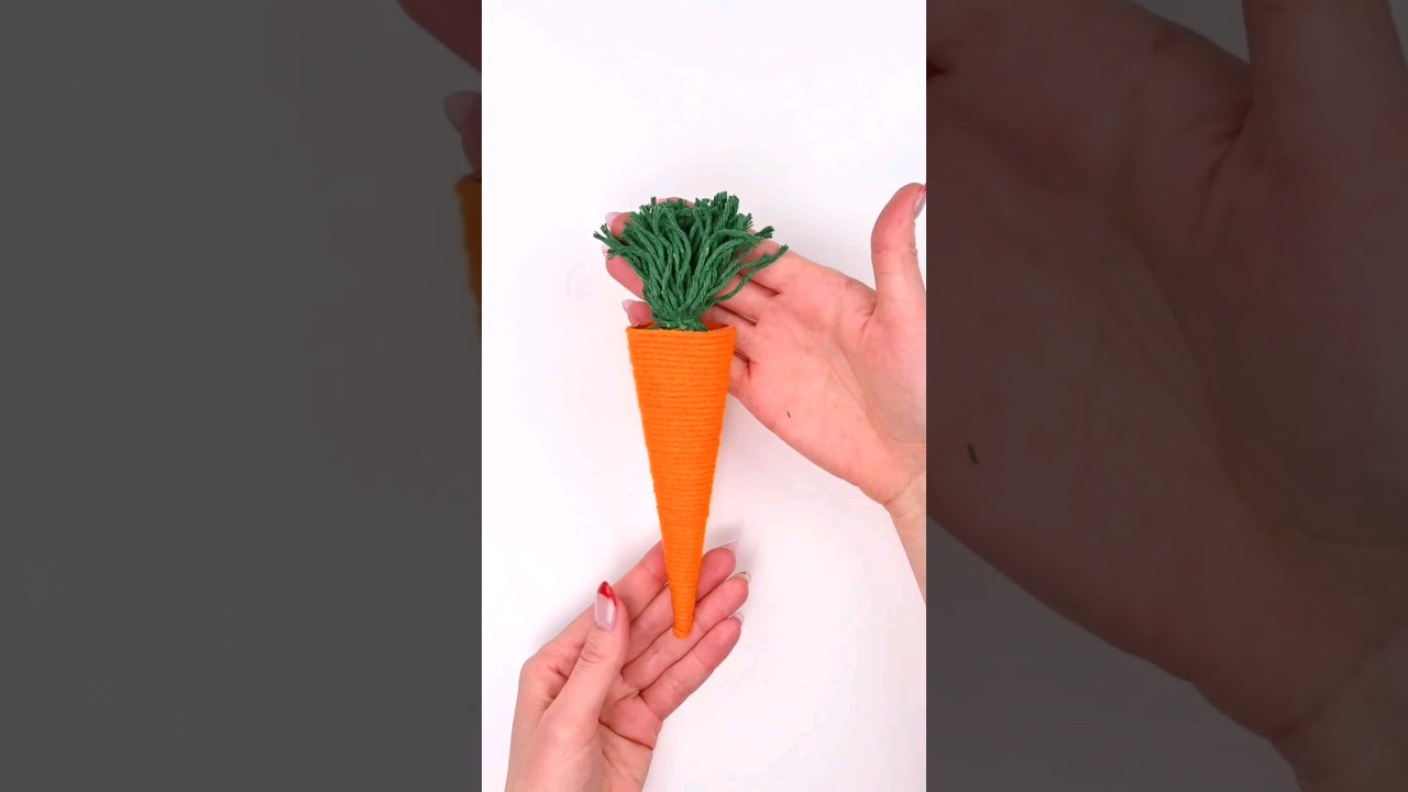 DIY Yarn Carrot Craft 🥕
