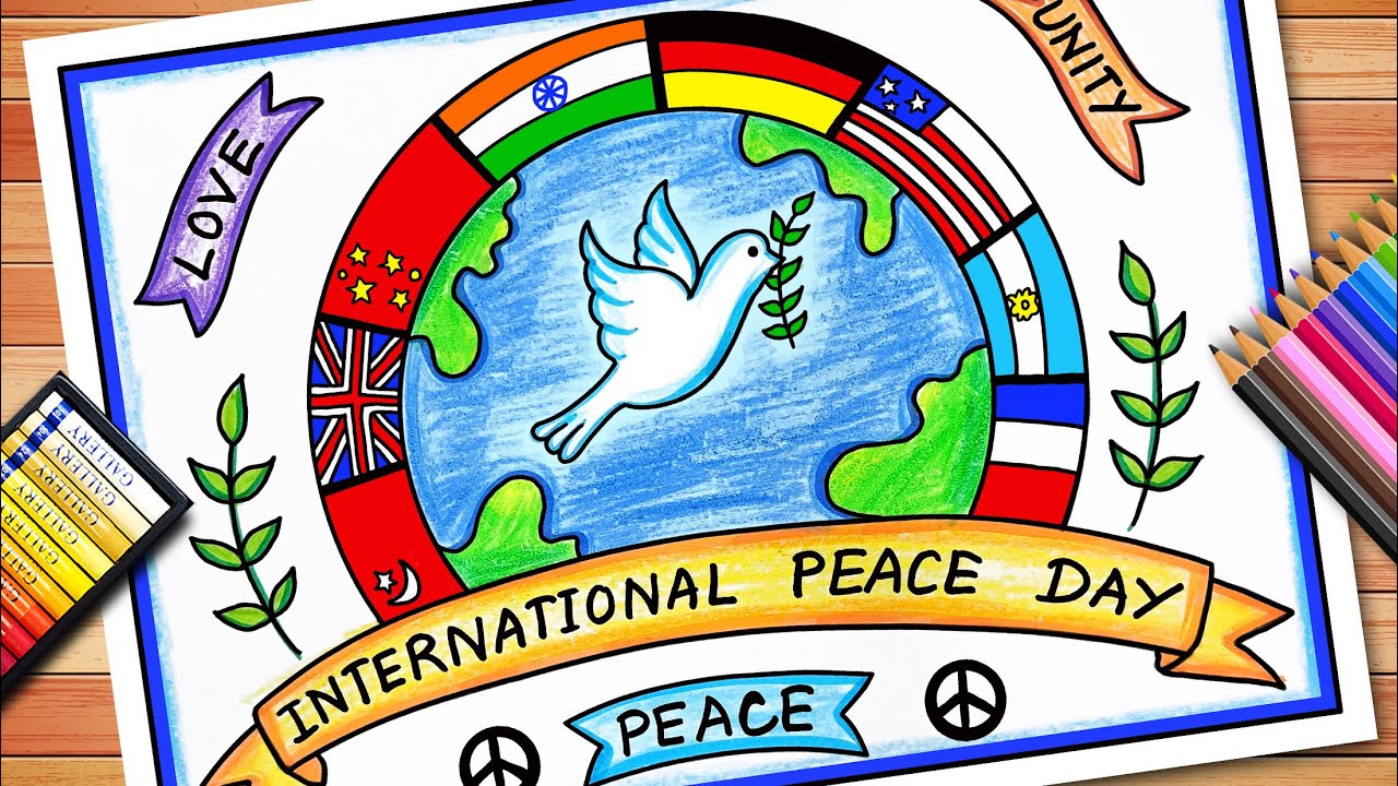 World Peace Day Drawing | United Nations Day Poster | Peace Day Poster | Peace Day Drawing
