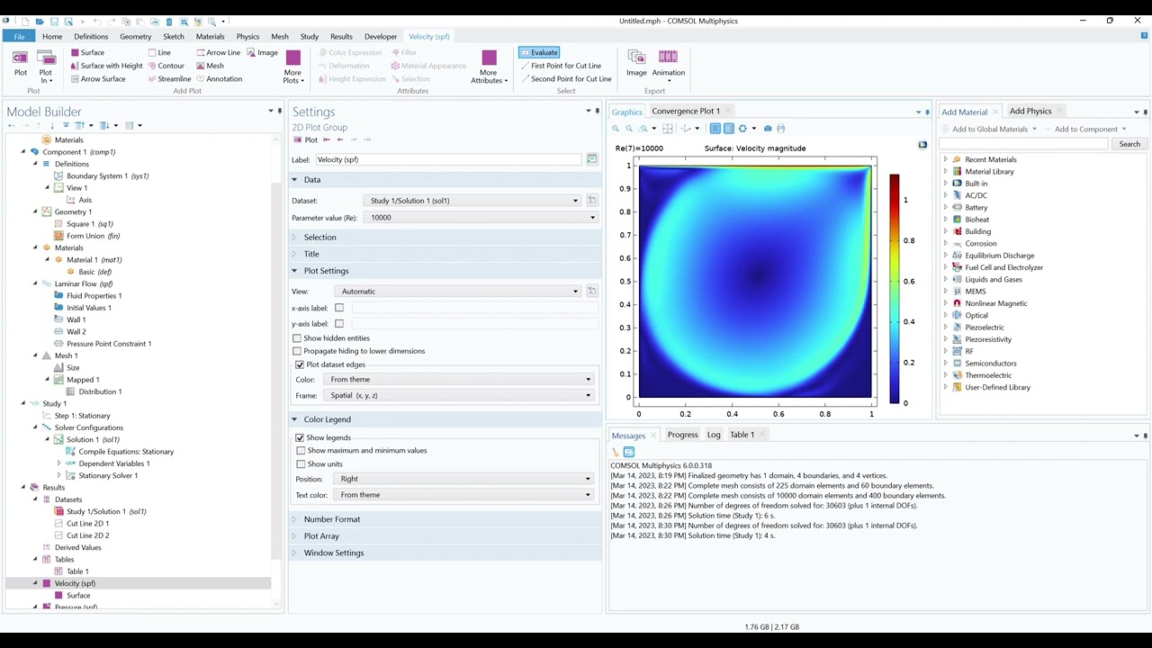 Lid Driven Cavity - Fluid Flow Comsol