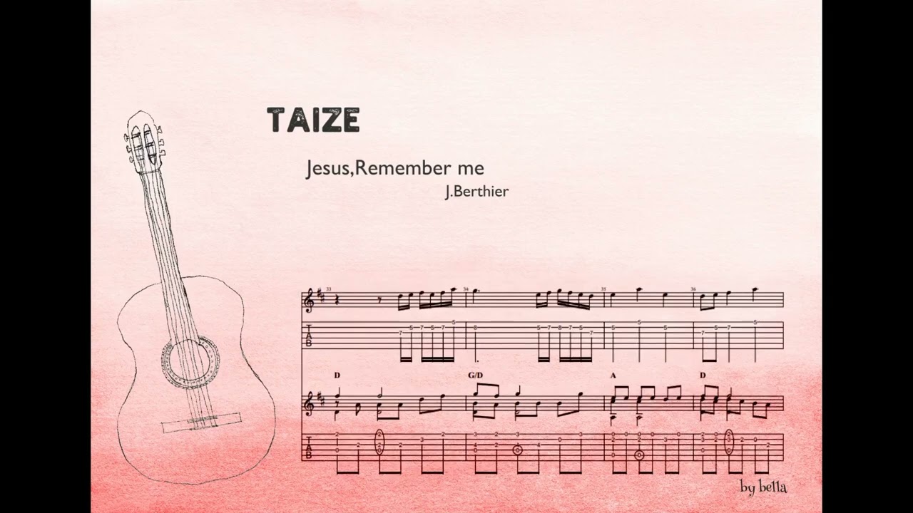 떼제성가 주여 주 예수여 (Jesus, Remember Me) | 기타 듀엣 커버 & TAB | Taizé Chant Guitar Duet