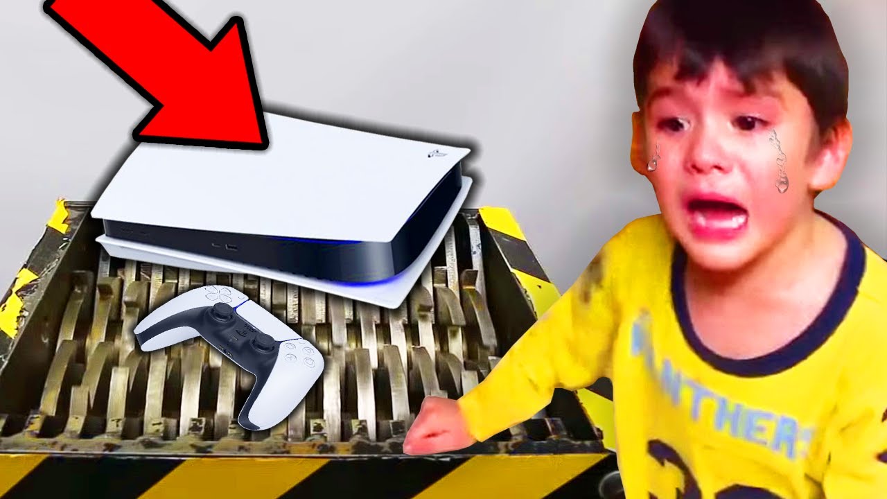 Mamá DESTRUYE la ps5 de su hijo en trituradora.. (Fortnite)
