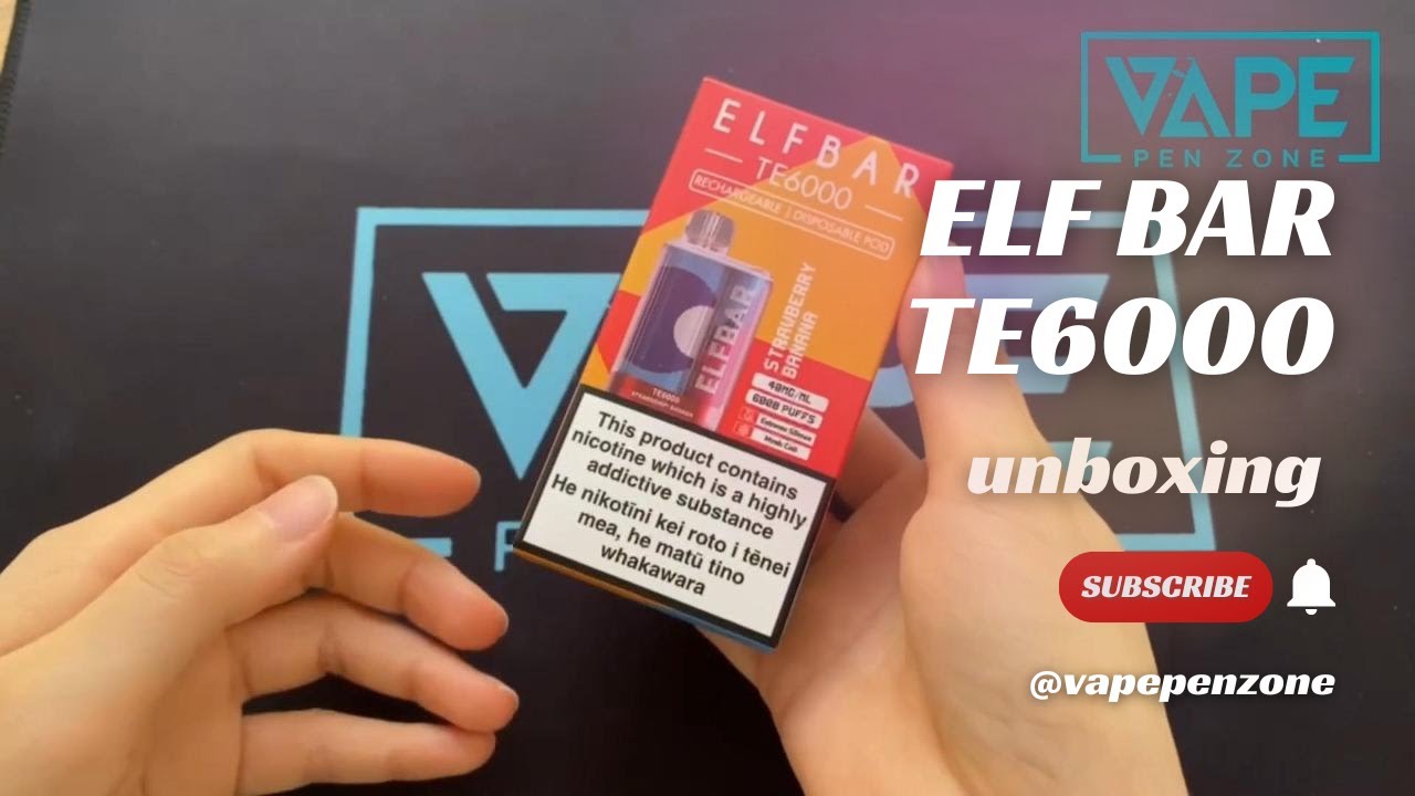 Elf Bar TE6000 Unboxing - Rechargeable Disposable Vape 6000 Puffs | VapePenZone #vape #vapelife