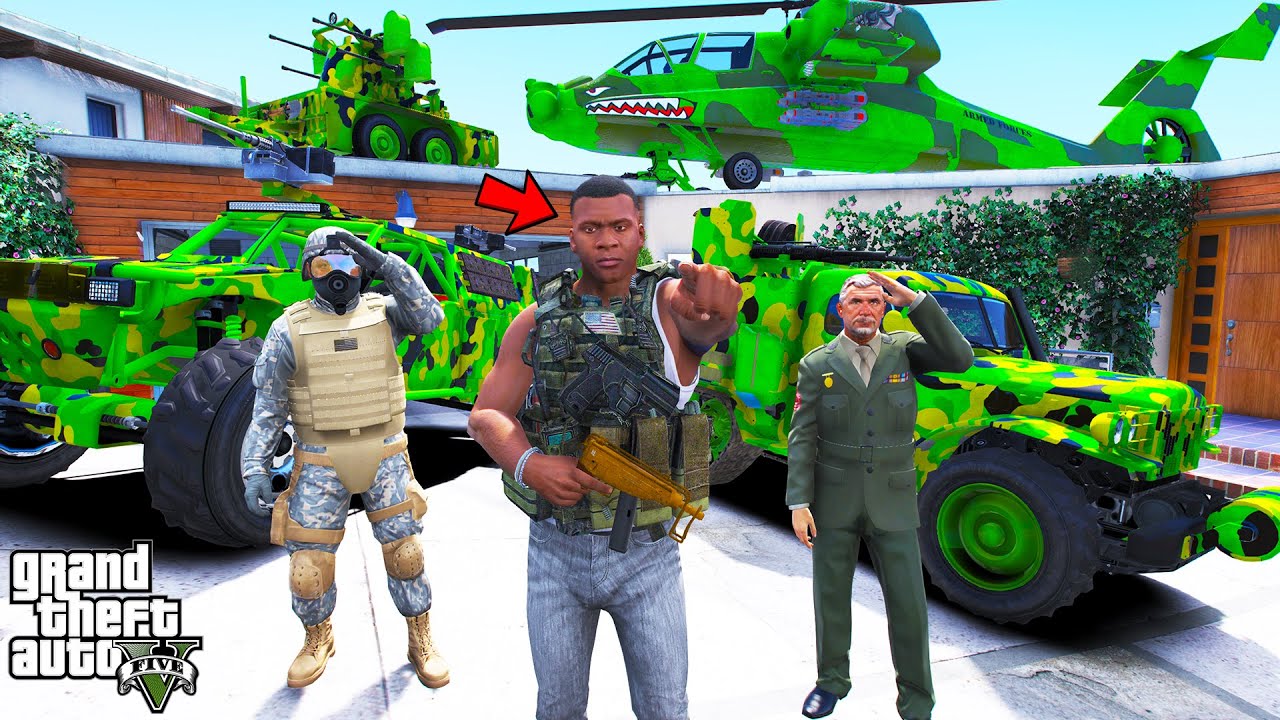 Franklin Turns His House into Military Base in GTA 5 | SHINCHAN and CHOP