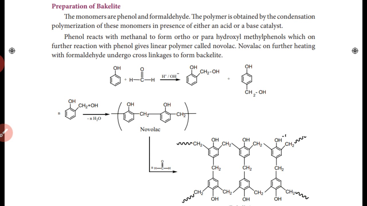 Preparation of Bakelite , Melamine - formaldehyde and urea - formaldehyde