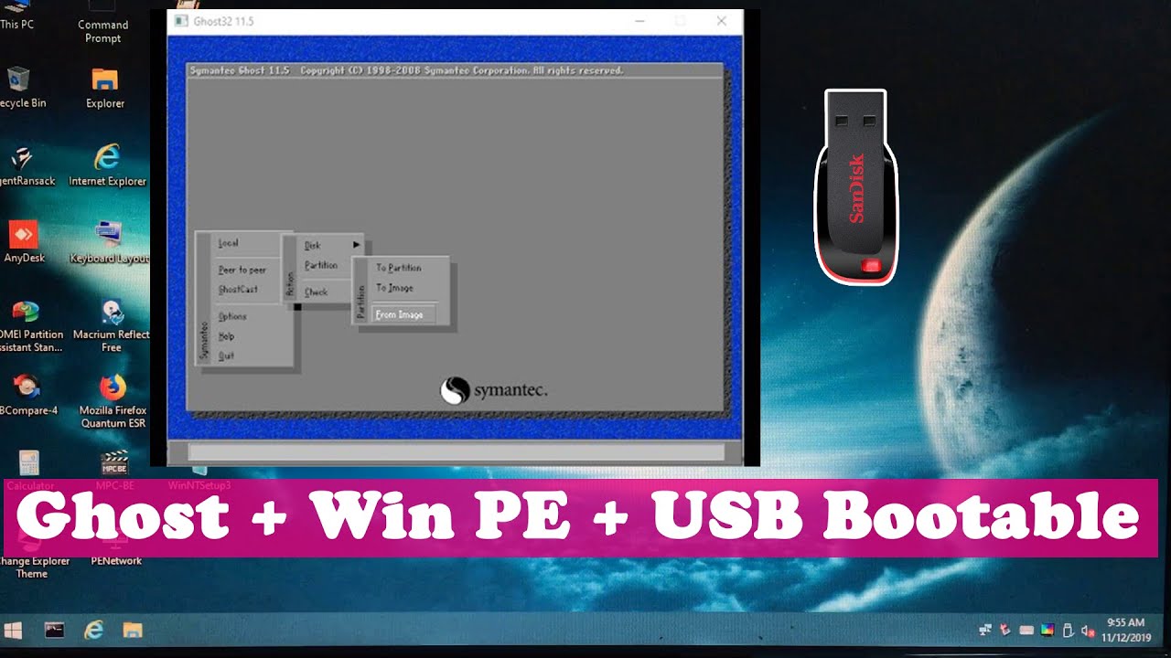 Восстановление USB: Ghost + Windows 10 Mini + Boot