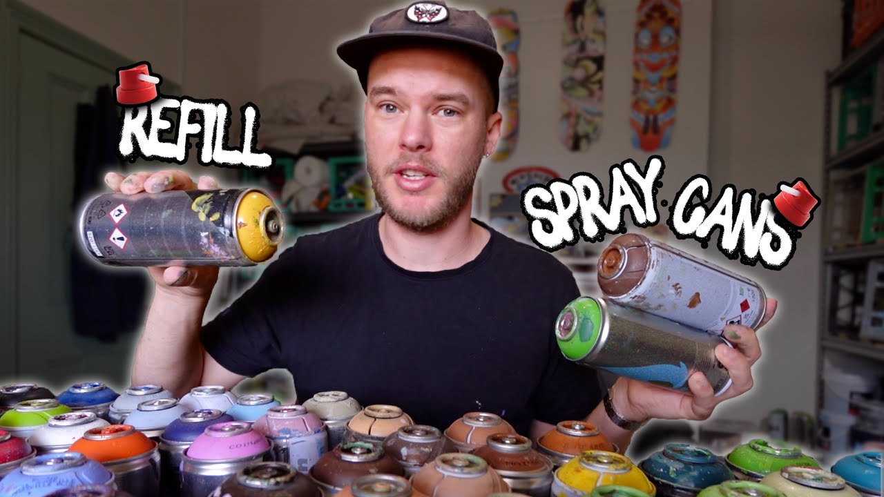 REFILL EMPTY SPRAY CANS! Graffiti Hack to Save Spray Paint &ndash; Needle Cap = Trash to Treasure!