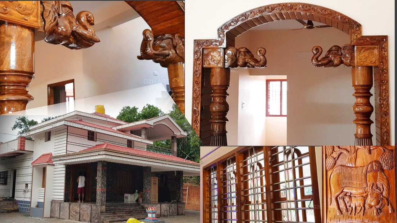 Kundapura Style House | Latest  Wooden Door Window Railing Panaling Design