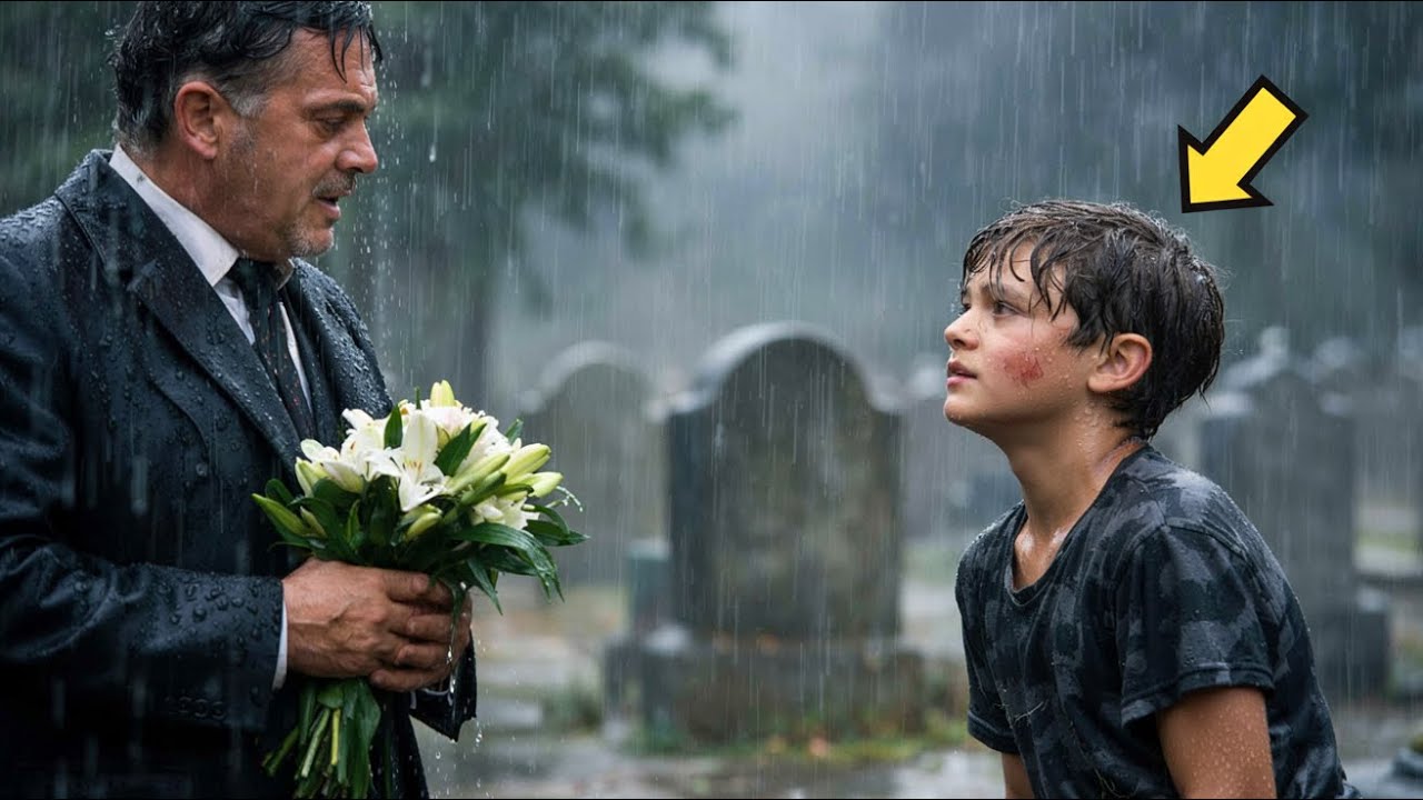 ¿VINISTE A VERME  DICE EL NIÑO AL MILLONARIO EN EL CEMENTERIO… Y SE CONGELA AL VER SU CARA
