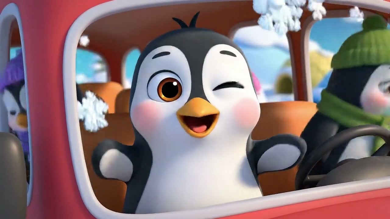 Wheels on the Bus Penguin Version | Kids Nursery Rhymes | Little Penguin Playhouse