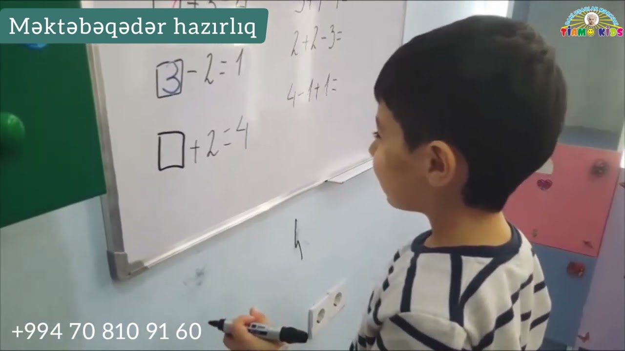 Məktəbəqədər hazırlıq riyaziyyat dərsi.TIAMO Kids Dahi Uşaqlar Mərkəzi.