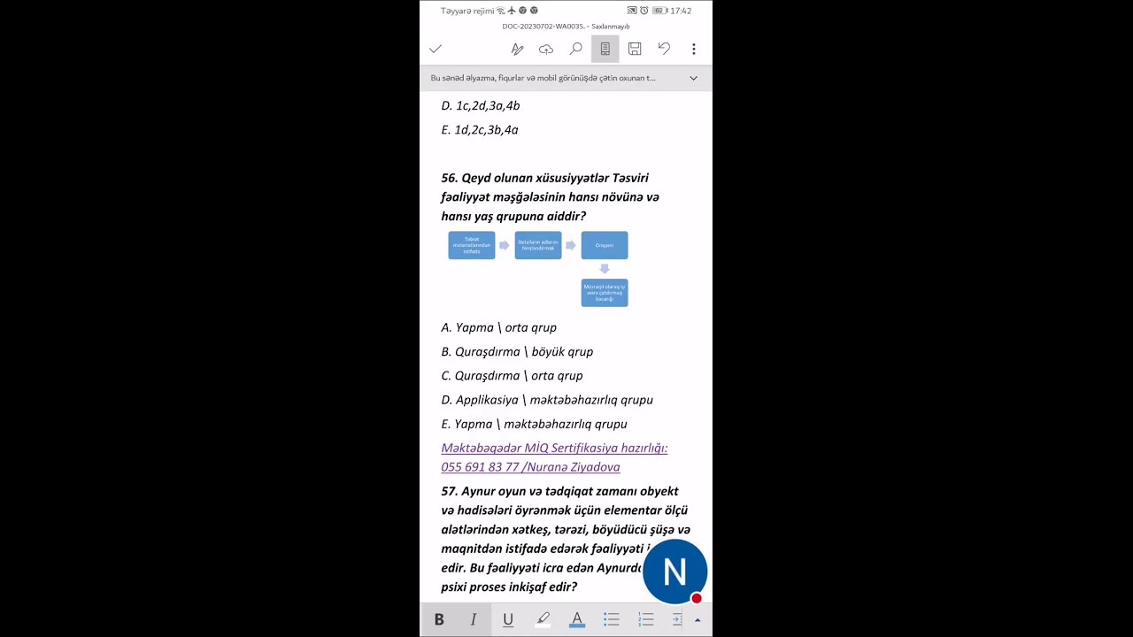 #Test izahı: Ümumi Sınaq 2. Bağça MİQ Sertifikasiya. Məktəbəqədər hazırlıq /Nuranə Ziyadova