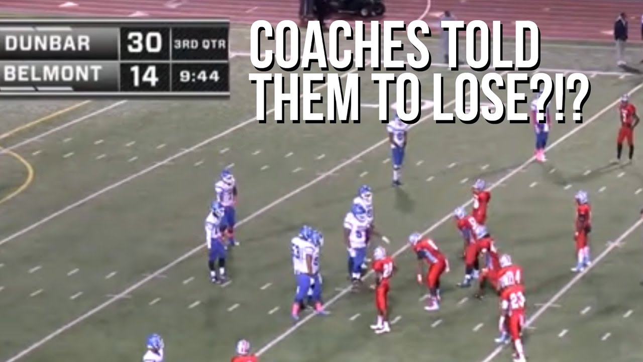 Dunbar Attempts To Throw Football Game