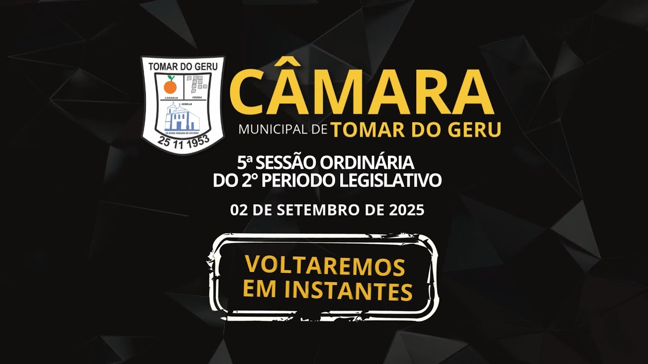 🔴 5ª SESSÃO ORDINÁRIA DO 2º PERÍODO LEGISLATIVO DO ANO DE 2025 (02/09/2025)